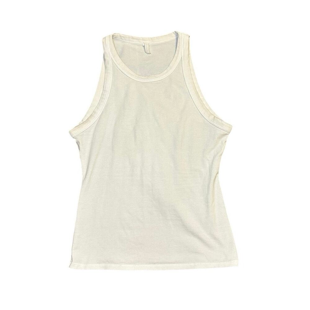 SKIMS Scoop Neck Fitted Tank Top Minimal Everyday Basic Cream Small Model Off